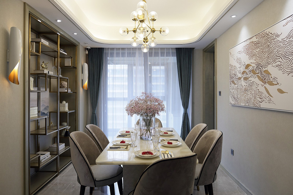 南寧大唐世家三居126平米輕奢風格室內裝修案例-餐廳 南寧大唐世家三居126平米輕奢風格室內裝修案例-餐廳