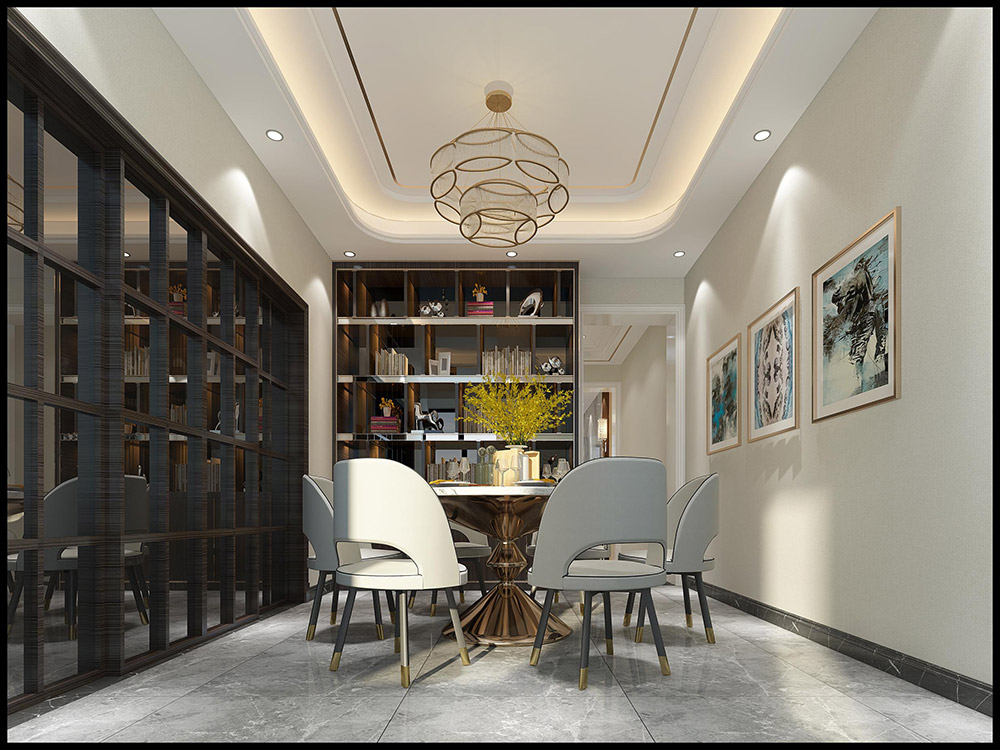 現(xiàn)代輕奢風(fēng)格別墅裝修效果圖-奧新三期別墅260平米-餐廳 現(xiàn)代輕奢風(fēng)格別墅裝修效果圖-奧新三期別墅260平米-餐廳