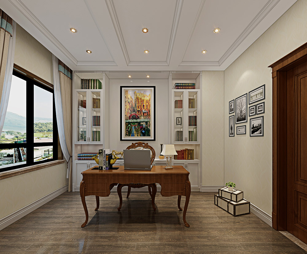 包頭小白河別墅320平米簡(jiǎn)美風(fēng)格裝修案例-書房 包頭小白河別墅320平米簡(jiǎn)美風(fēng)格裝修案例-書房