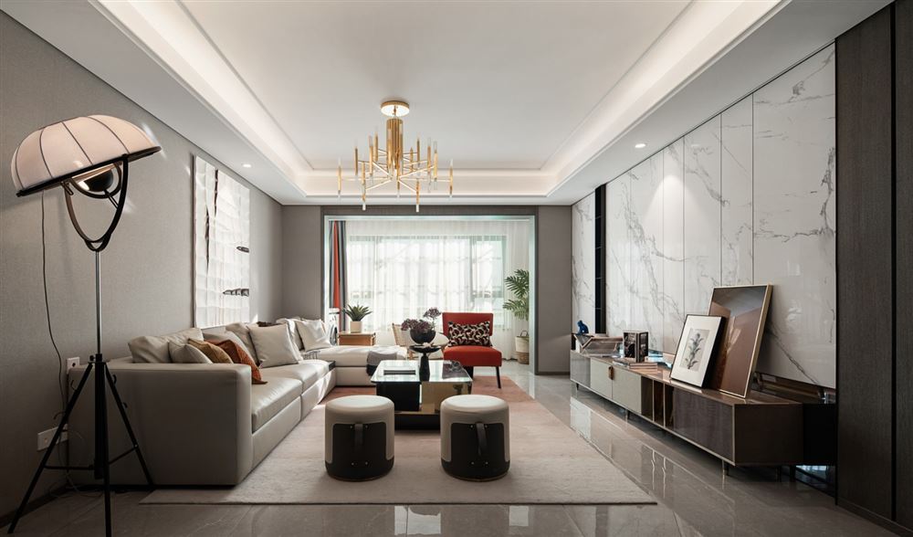 佛山市保利中央公園輕奢風(fēng)格四居室裝修案例