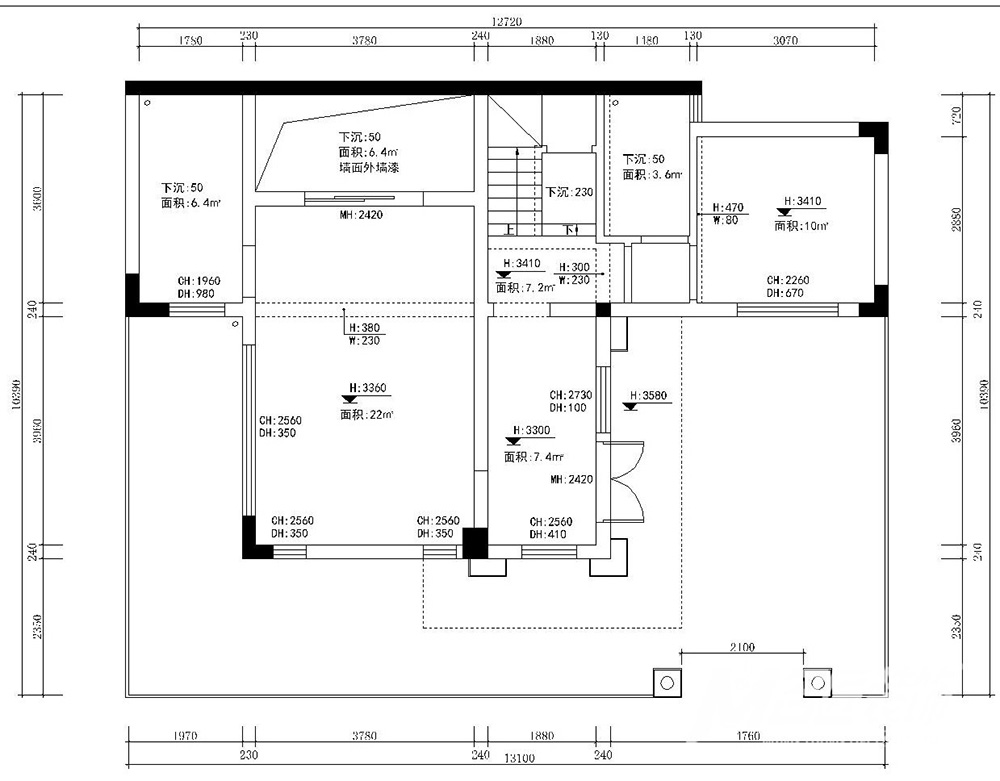 別墅裝修設(shè)計美式輕奢風(fēng)格-首層平面圖 別墅裝修設(shè)計美式輕奢風(fēng)格-首層平面圖