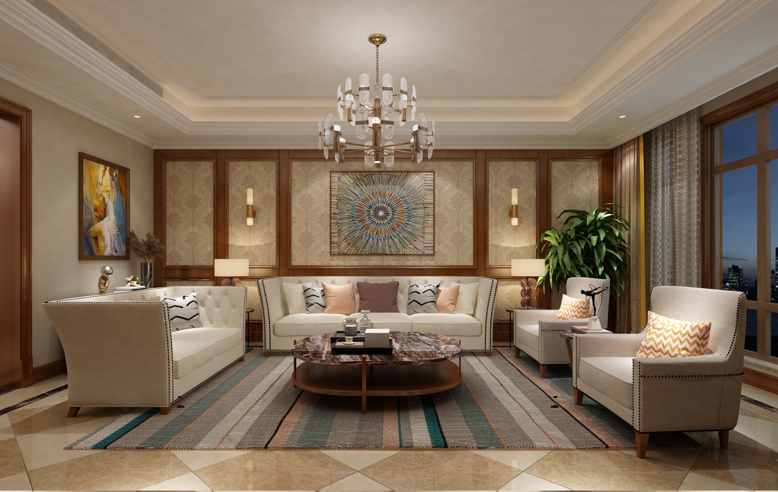 歐式風格家裝設計室內裝修效果圖-客廳 歐式風格家裝設計室內裝修效果圖-客廳