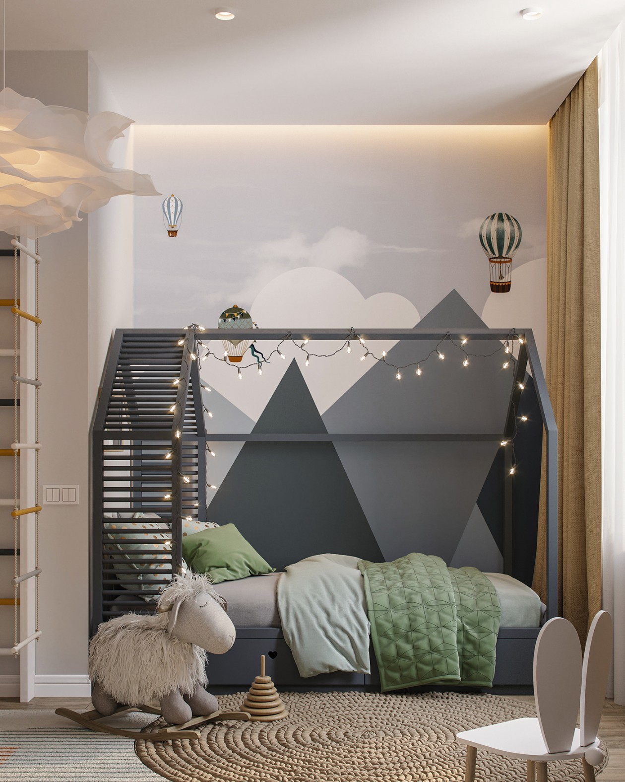 北歐簡約原木風格家裝設(shè)計室內(nèi)裝修效果圖-兒童房 北歐簡約原木風格家裝設(shè)計室內(nèi)裝修效果圖-兒童房