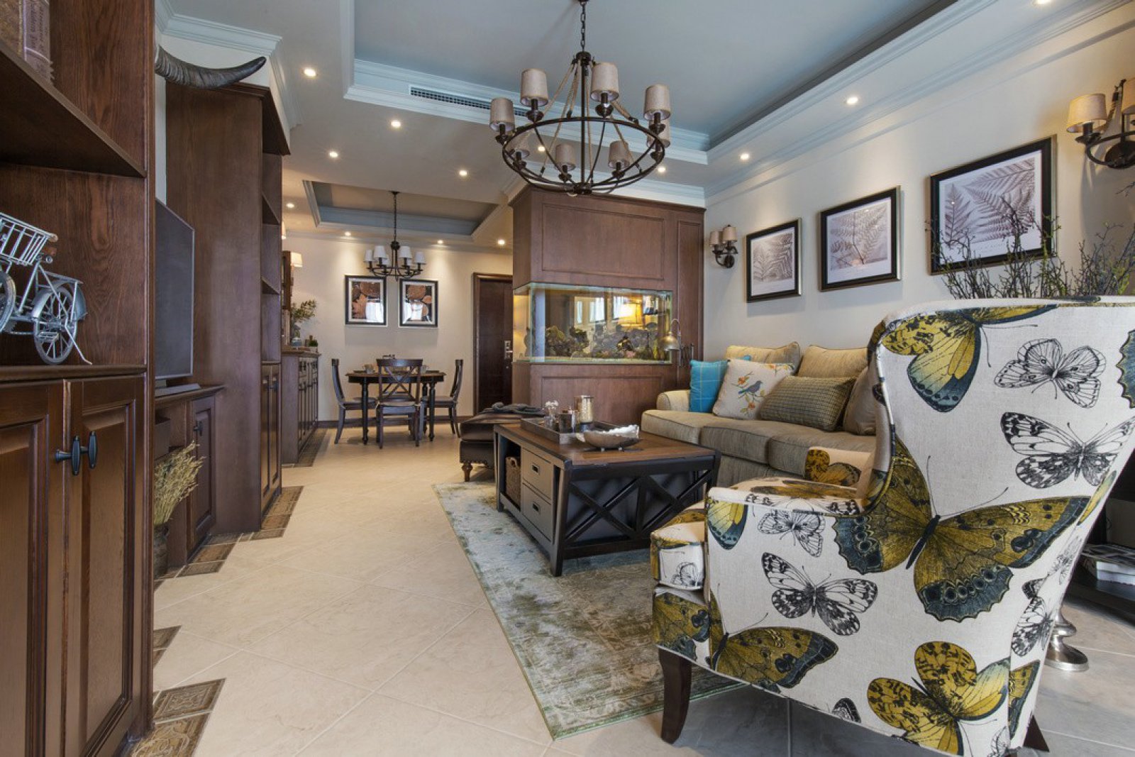 裝修案例美式古典風(fēng)格室內(nèi)裝修效果圖-客廳 裝修案例美式古典風(fēng)格室內(nèi)裝修效果圖-客廳