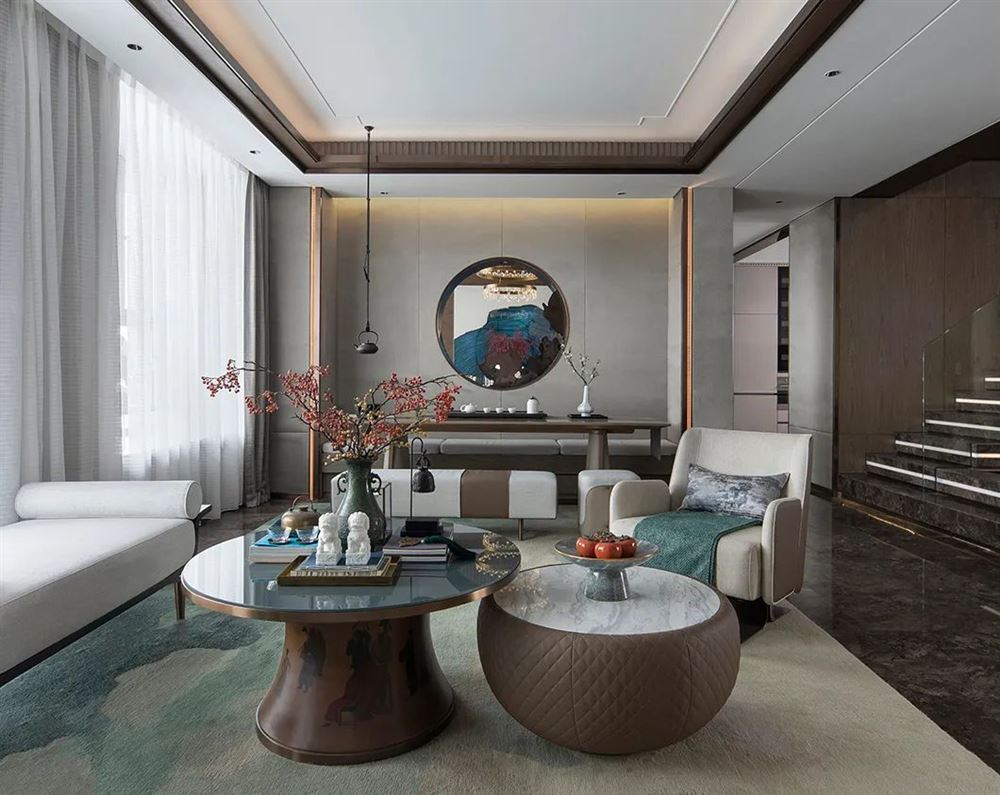 廣州市星河灣半島新中式風格復式裝修案例