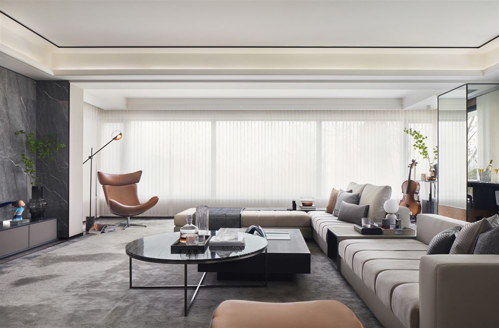 江門市柏麗灣新中式風(fēng)格四居室裝修案例