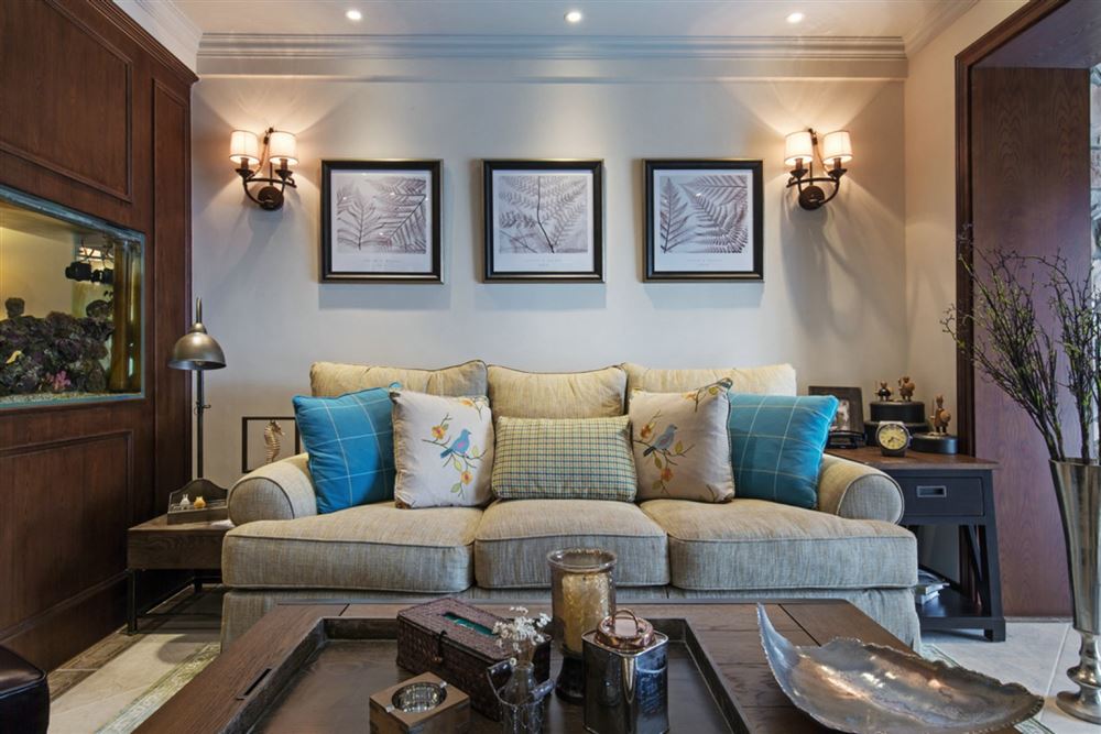 北海市九州家園美式風(fēng)格四居室裝修案例