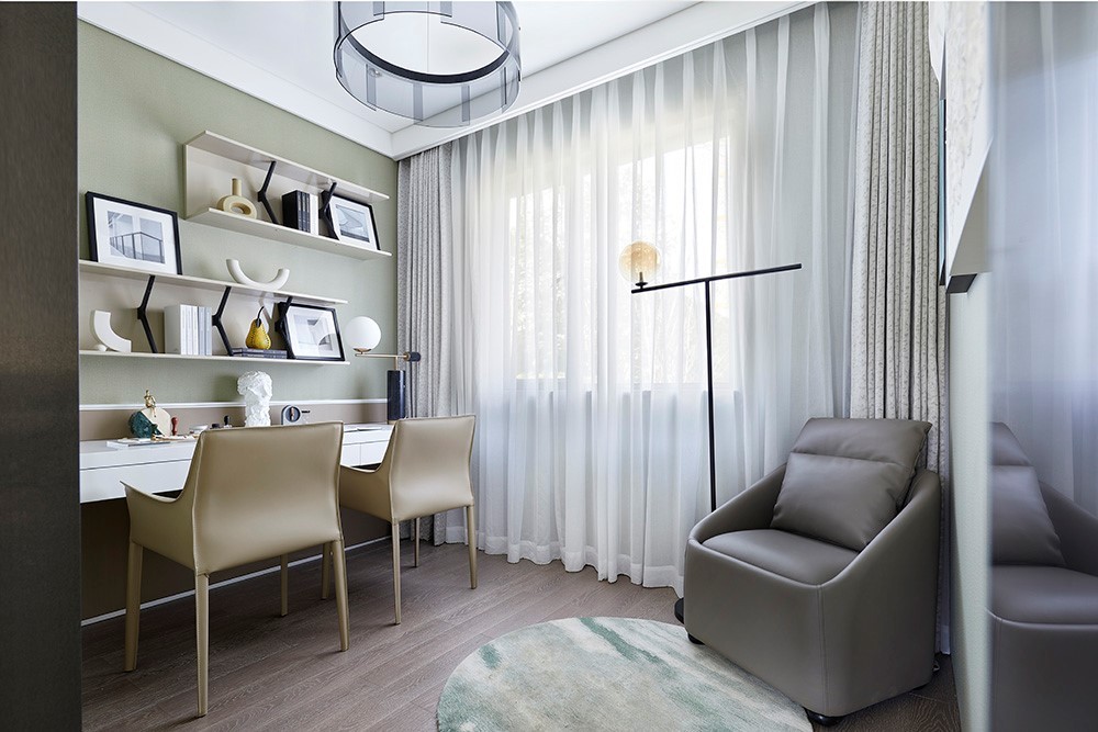 北歐輕奢風格室內(nèi)家裝案例效果圖-書房 北歐輕奢風格室內(nèi)家裝案例效果圖-書房