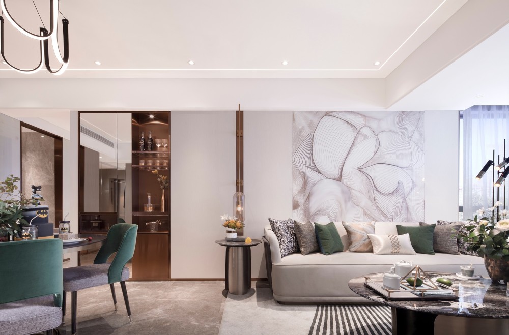 輕奢風(fēng)格室內(nèi)家裝案例效果圖-客廳 輕奢風(fēng)格室內(nèi)家裝案例效果圖-客廳