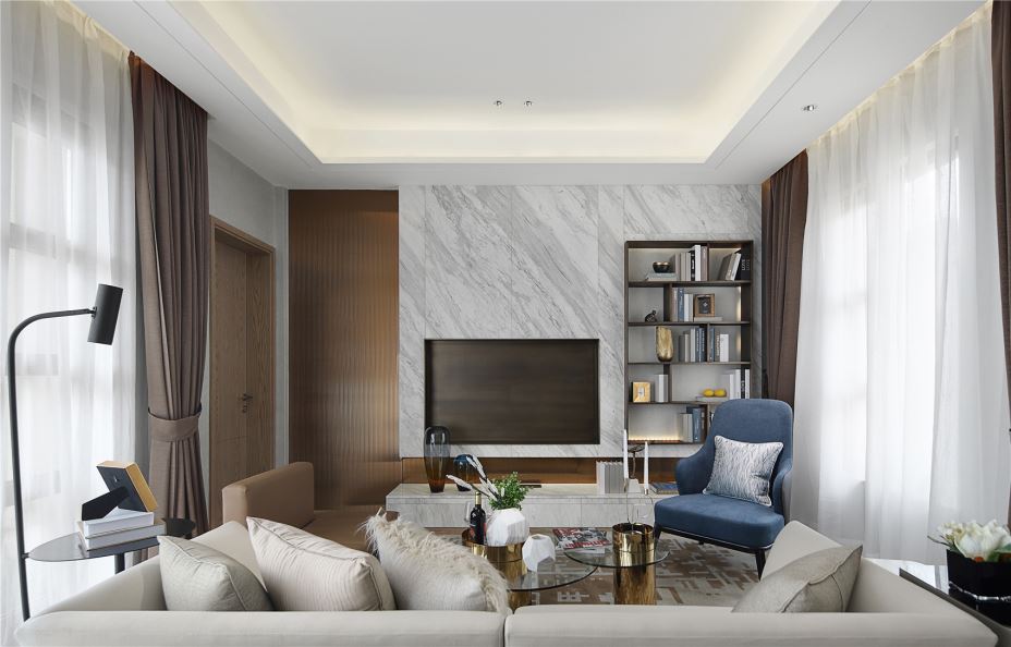 江門市文昌花園輕奢風格三居室裝修案例