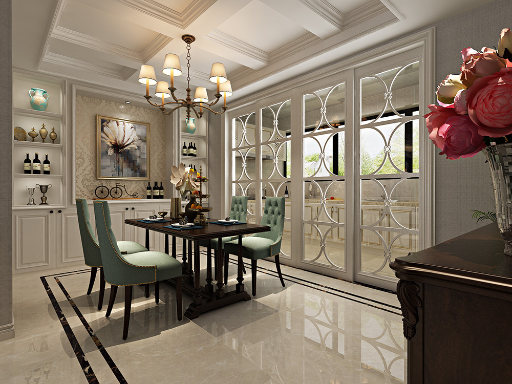 美式輕奢風(fēng)格室內(nèi)裝修設(shè)計效果圖-恒大濱江左岸四居133平米-室內(nèi)餐廳裝修設(shè)計 美式輕奢風(fēng)格室內(nèi)裝修設(shè)計效果圖-恒大濱江左岸四居133平米-室內(nèi)餐廳裝修設(shè)計