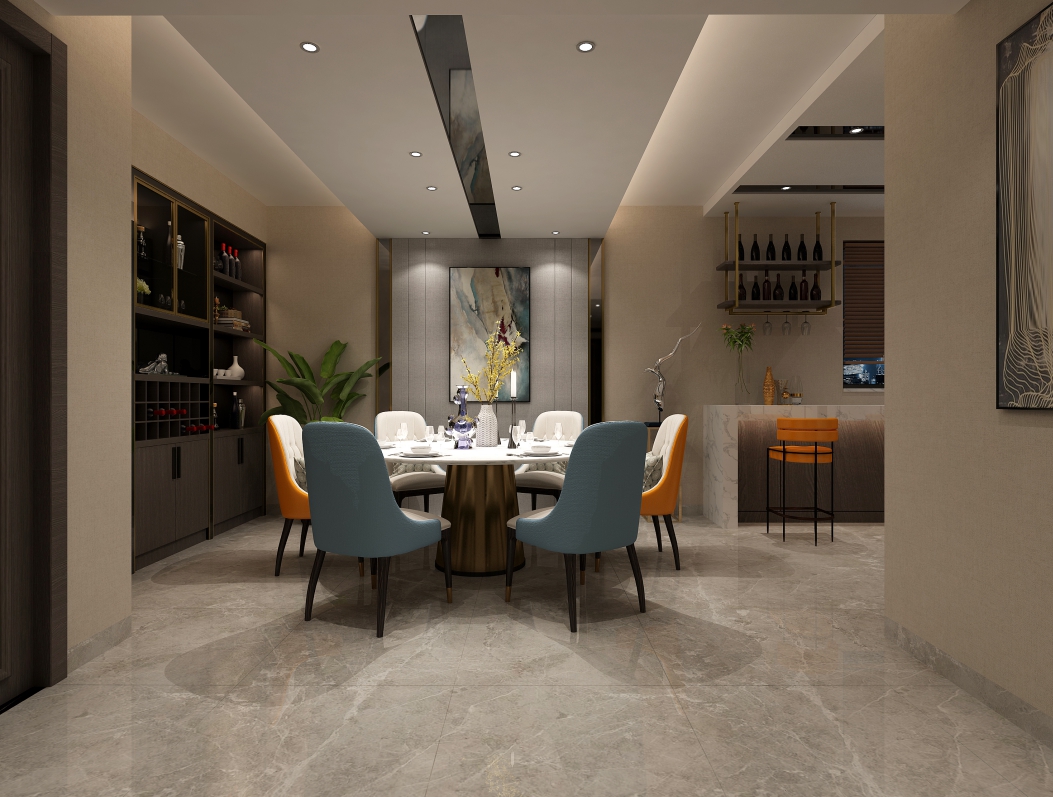 嘉興市金科旭輝公元城市現(xiàn)代風(fēng)格三居室裝修案例