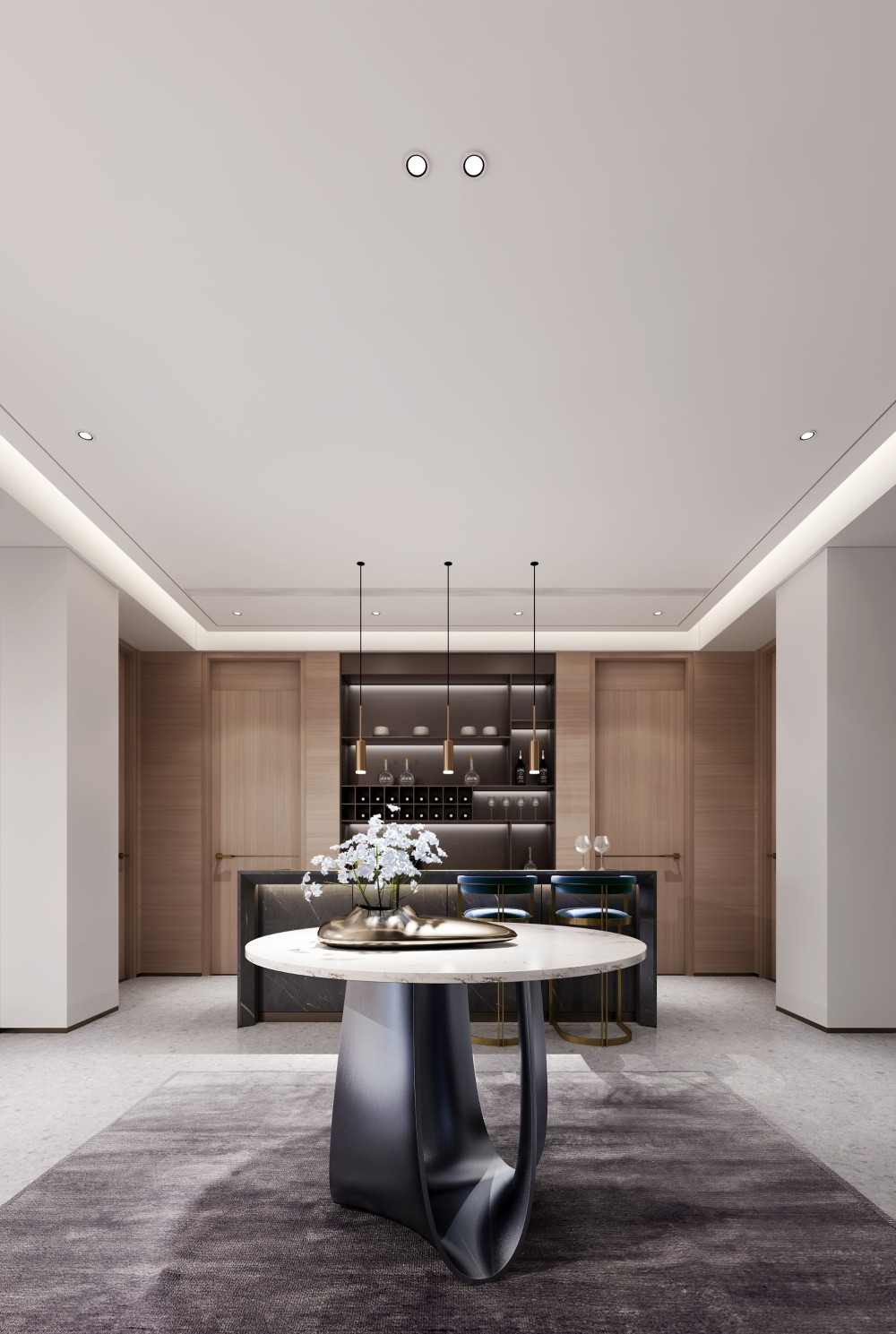 新中式風(fēng)格別墅家裝案例效果圖-酒柜吧臺(tái) 新中式風(fēng)格別墅家裝案例效果圖-酒柜吧臺(tái)