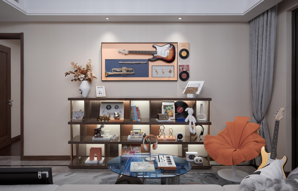 北歐輕奢風格室內(nèi)設(shè)計家裝案例-客廳背景墻 北歐輕奢風格室內(nèi)設(shè)計家裝案例-客廳背景墻