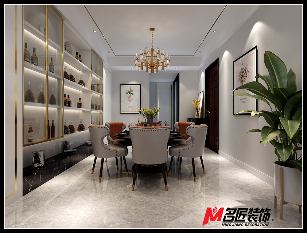 輕奢風格室內(nèi)裝修效果圖-洋洪小區(qū)三居120平米-餐廳 輕奢風格室內(nèi)裝修效果圖-洋洪小區(qū)三居120平米-餐廳