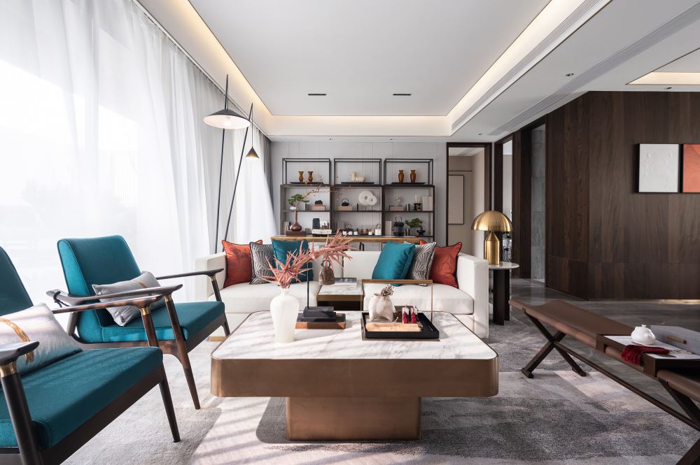 楚雄彝族自治州城市花園(楚雄)新中式風(fēng)格四居室裝修案例