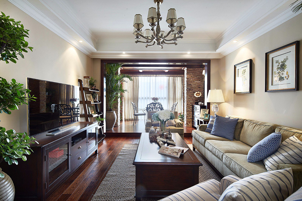 田園風(fēng)格室內(nèi)裝修效果圖-新會(huì)駿景灣豪庭三居130平米-客廳 田園風(fēng)格室內(nèi)裝修效果圖-新會(huì)駿景灣豪庭三居130平米-客廳