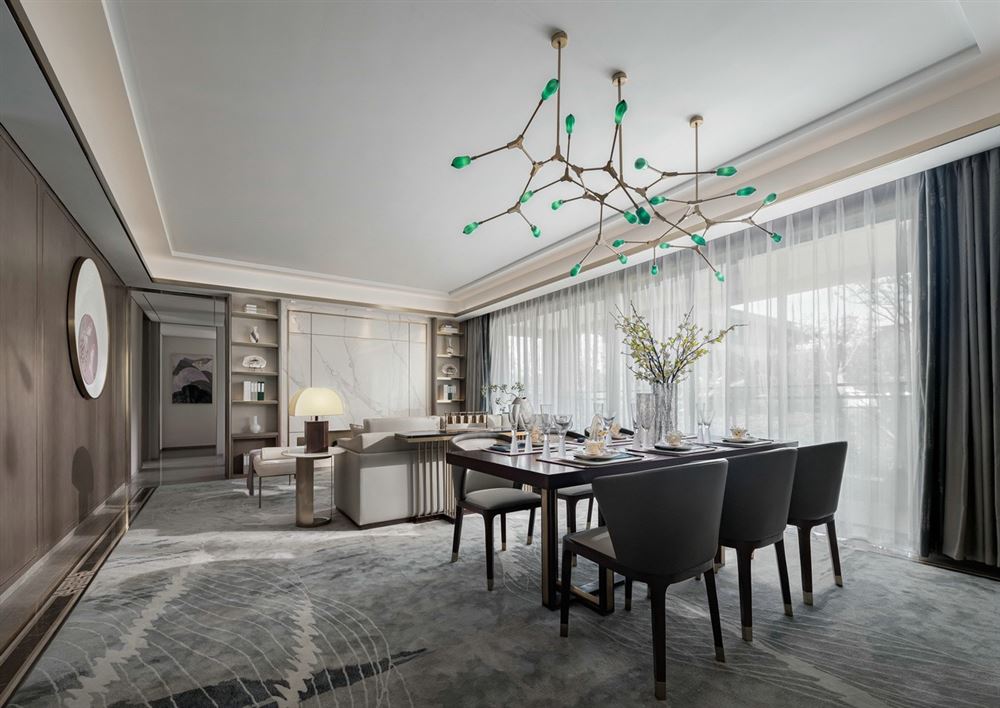 江門市奧園泉林黃金小鎮(zhèn)新中式風(fēng)格四居室裝修案例