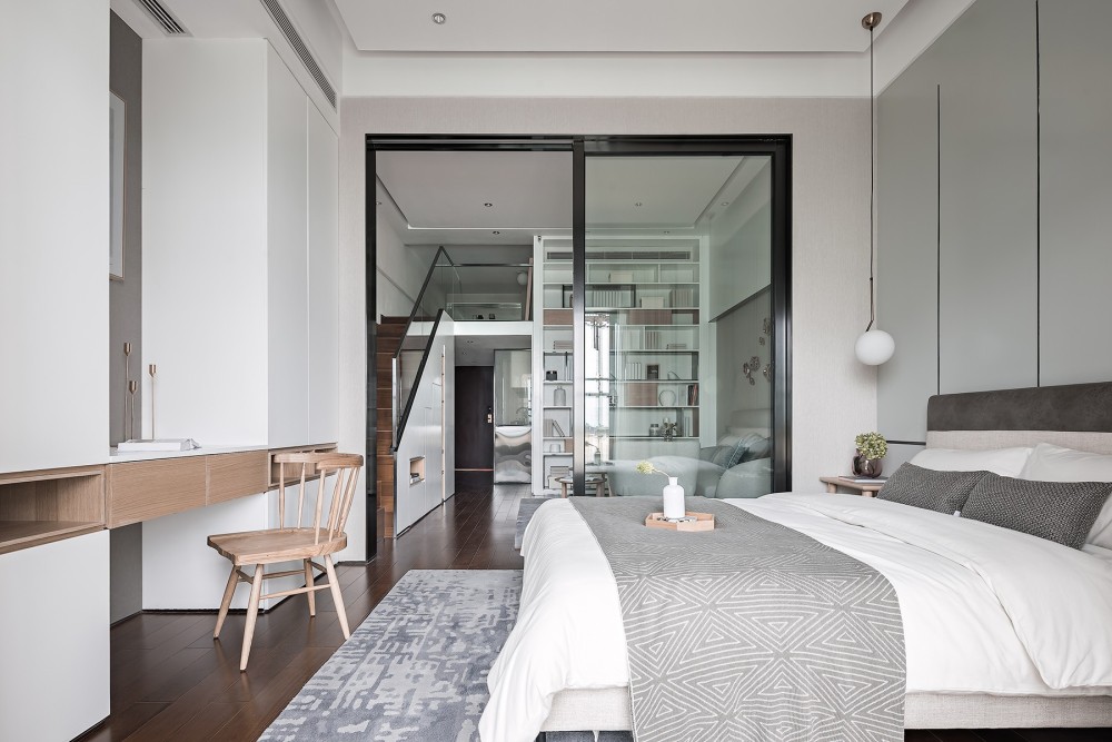 現(xiàn)代簡約風(fēng)格公寓家裝案例效果圖-臥室 現(xiàn)代簡約風(fēng)格公寓家裝案例效果圖-臥室