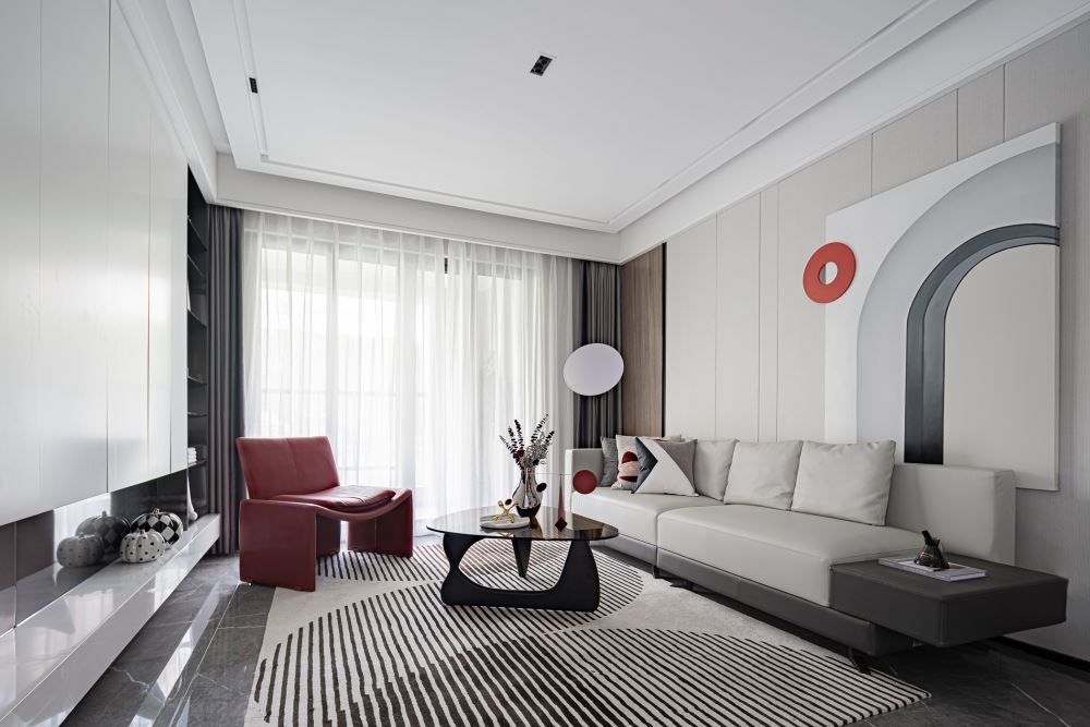 佛山市朝安金茂悅現(xiàn)代風(fēng)格三居室裝修案例