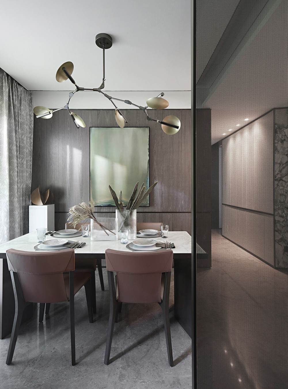 輕奢高級灰風格室內家裝案例效果圖-餐廳 輕奢高級灰風格室內家裝案例效果圖-餐廳