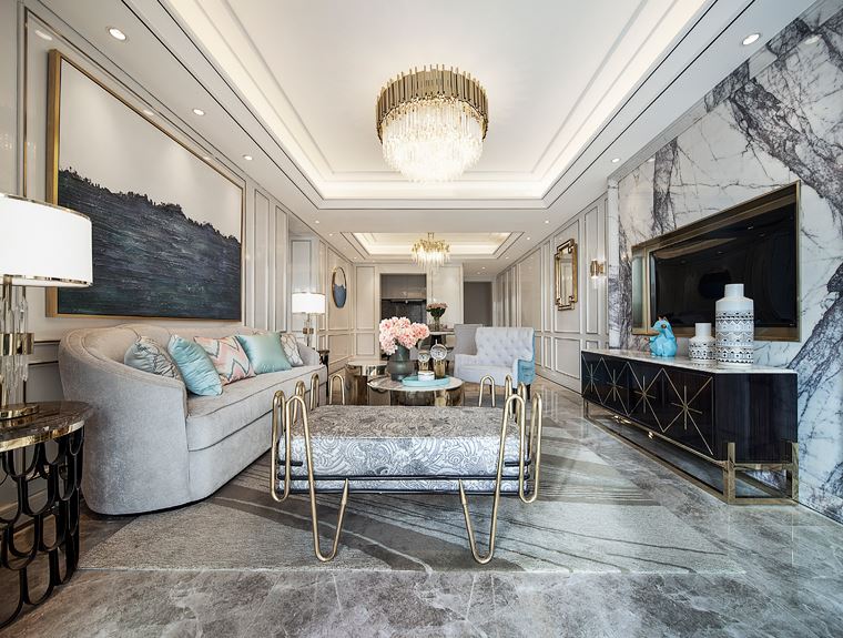 廣州市富力天朗明居美式風(fēng)格四居室裝修案例