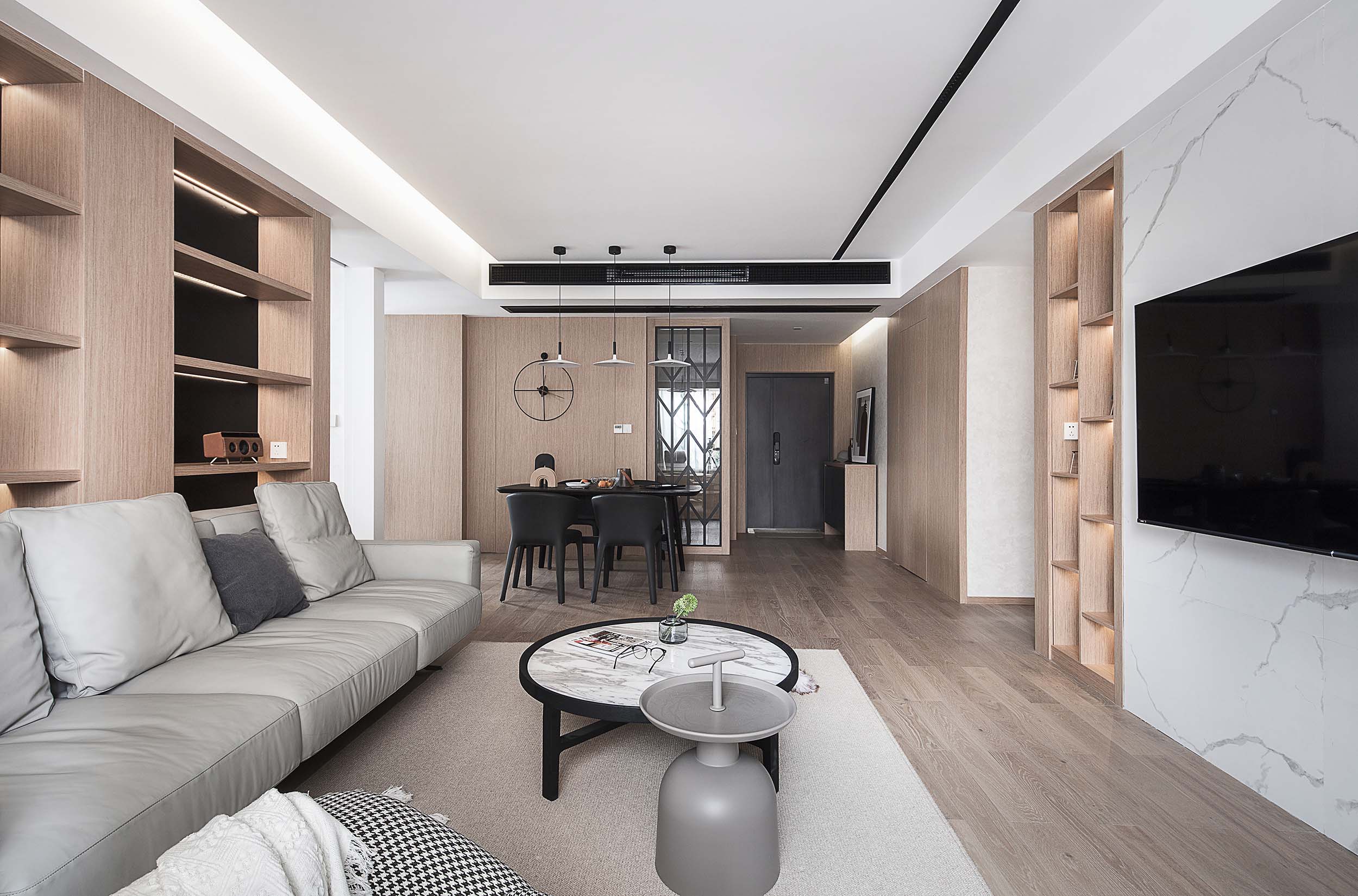 現(xiàn)代簡約風格室內家裝案例效果圖-客餐廳 現(xiàn)代簡約風格室內家裝案例效果圖-客餐廳