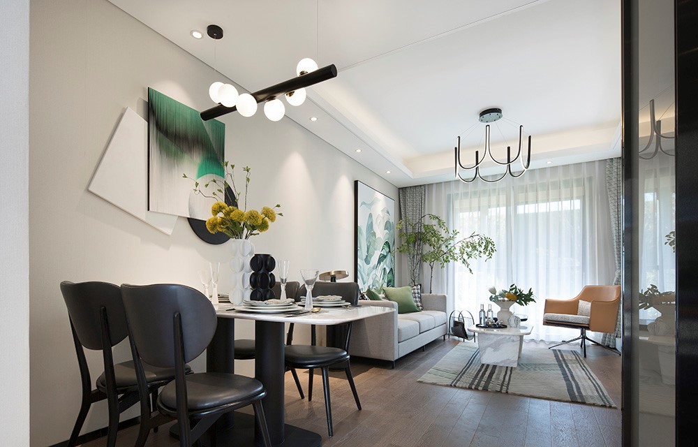 北歐輕奢風格室內(nèi)家裝案例效果圖-餐廳 北歐輕奢風格室內(nèi)家裝案例效果圖-餐廳