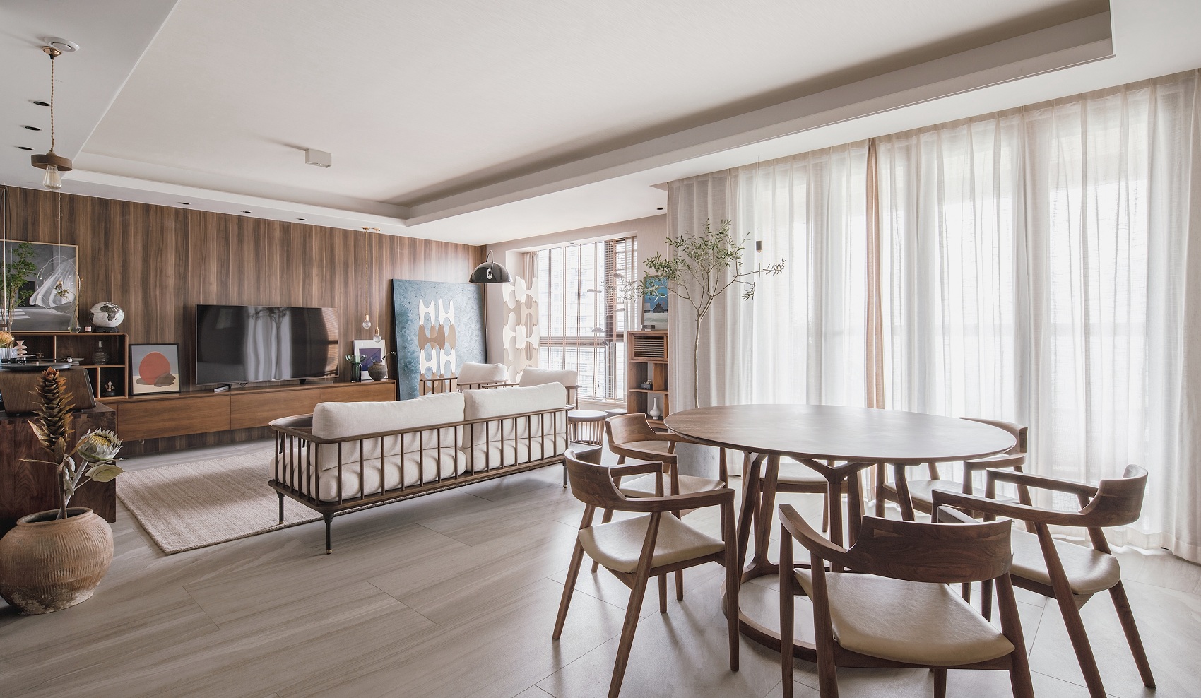 原木簡約風(fēng)格室內(nèi)家裝案例效果圖-餐廳 原木簡約風(fēng)格室內(nèi)家裝案例效果圖-餐廳