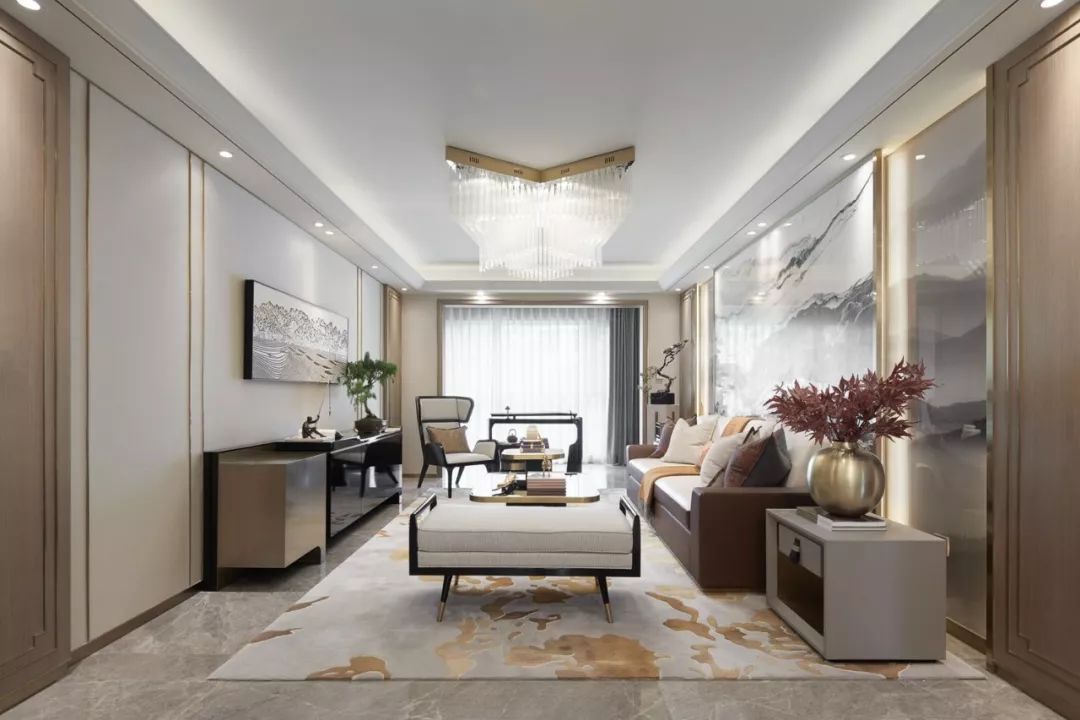 裝修案例新中式風格室內(nèi)裝修效果圖-客廳 裝修案例新中式風格室內(nèi)裝修效果圖-客廳