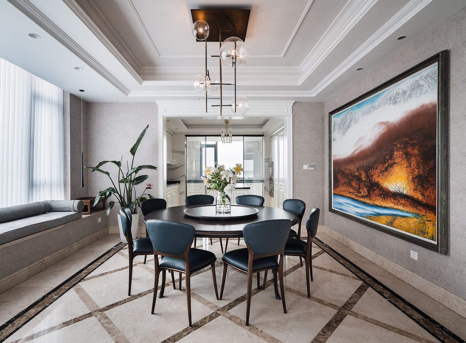 美式輕奢風(fēng)格室內(nèi)設(shè)計家裝案例-餐廳 美式輕奢風(fēng)格室內(nèi)設(shè)計家裝案例-餐廳