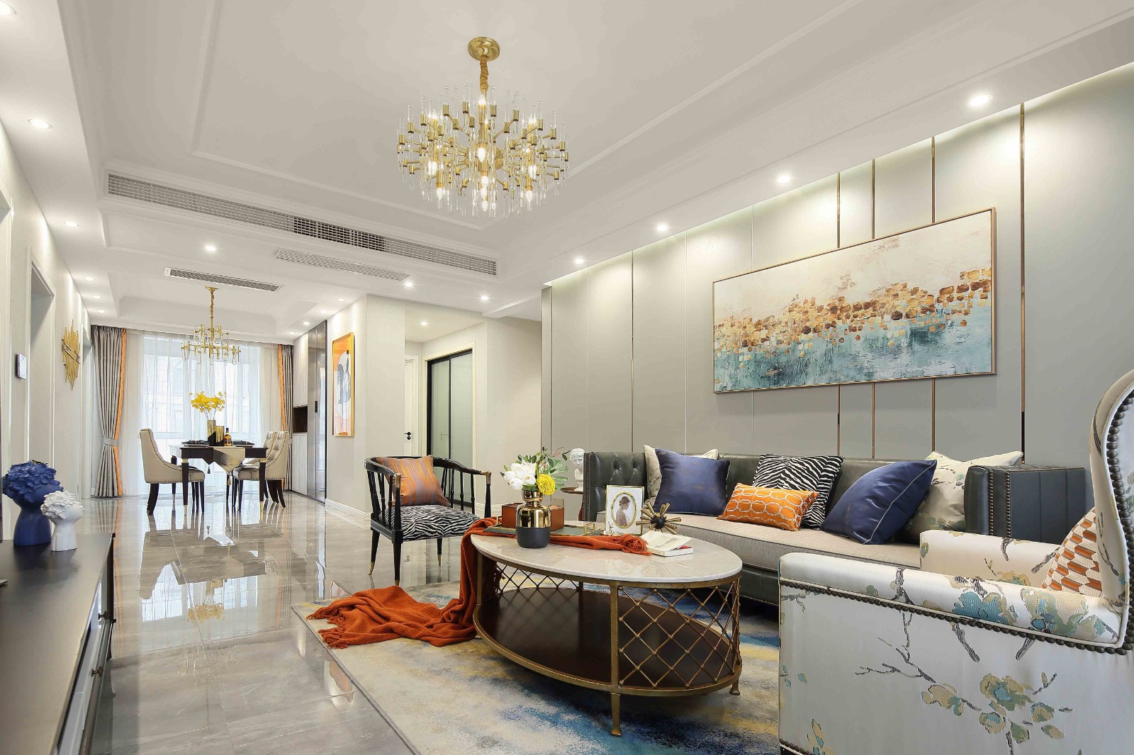 美式輕奢風格家裝設計室內裝修效果圖-客餐廳 美式輕奢風格家裝設計室內裝修效果圖-客餐廳