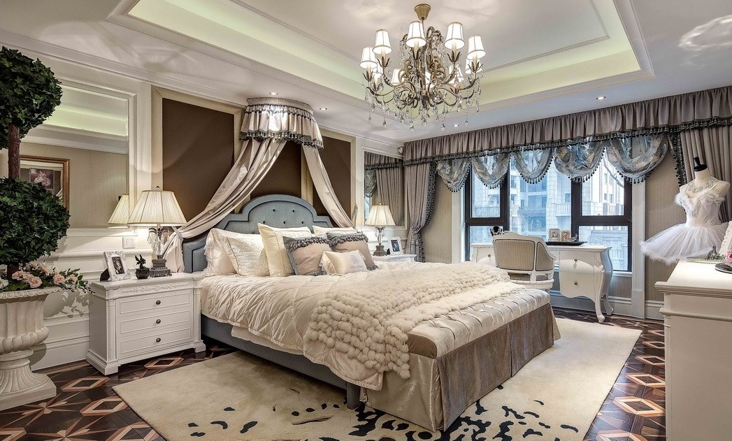 法式巴洛克風(fēng)格室內(nèi)設(shè)計(jì)家裝案例-主臥 法式巴洛克風(fēng)格室內(nèi)設(shè)計(jì)家裝案例-主臥
