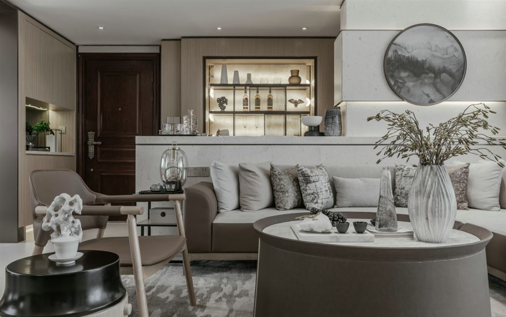 江門市華僑公館新中式風(fēng)格三居室裝修案例