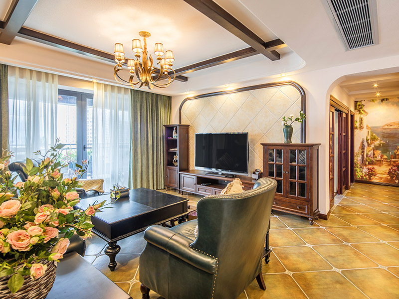 佛山市海倫堡玖悅瀾灣美式風(fēng)格三居室裝修案例