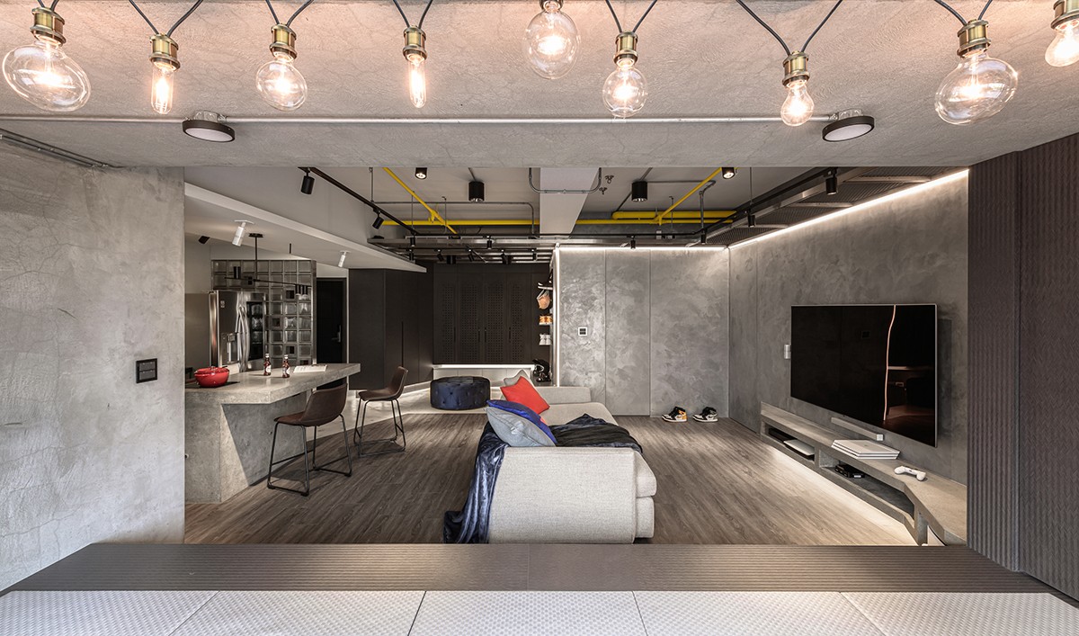 現(xiàn)代工業(yè)風(fēng)格家裝設(shè)計室內(nèi)裝修效果圖-客廳 現(xiàn)代工業(yè)風(fēng)格家裝設(shè)計室內(nèi)裝修效果圖-客廳