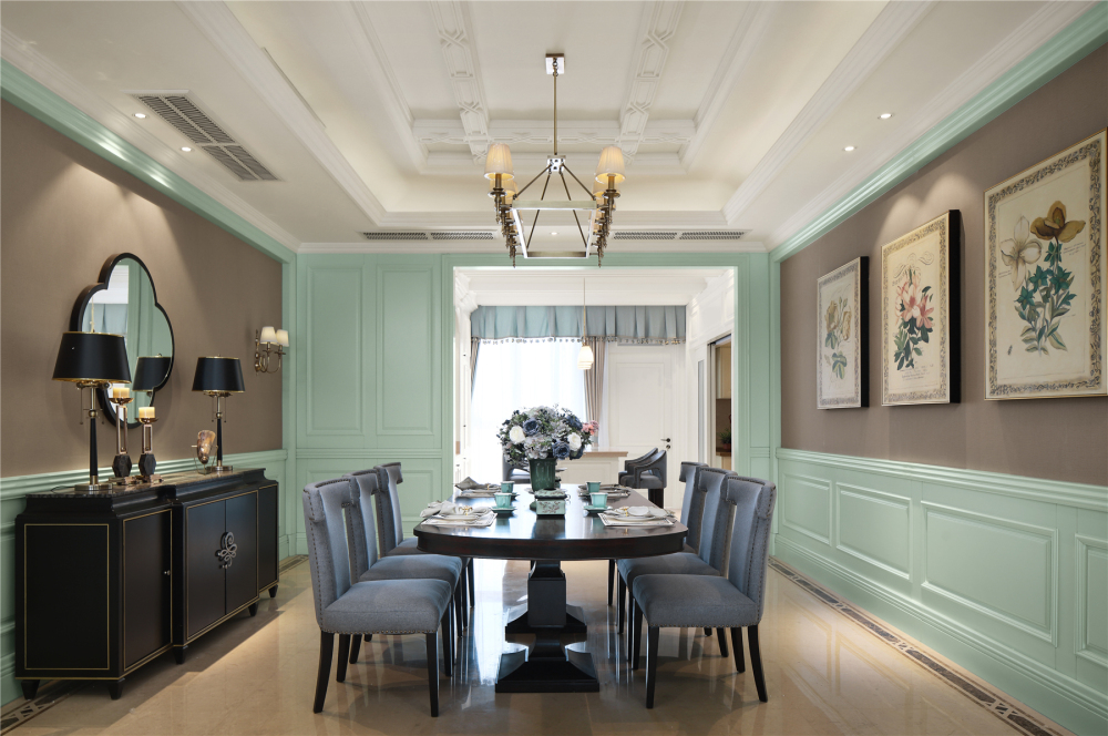 美式風(fēng)格室內(nèi)家裝案例效果圖-餐廳 美式風(fēng)格室內(nèi)家裝案例效果圖-餐廳