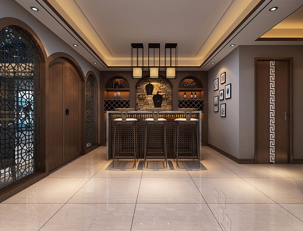 新中式風格別墅裝修設(shè)計效果圖-東逸灣水漾林岸別墅410平米-別墅裝修設(shè)計吧臺 新中式風格別墅裝修設(shè)計效果圖-東逸灣水漾林岸別墅410平米-別墅裝修設(shè)計吧臺