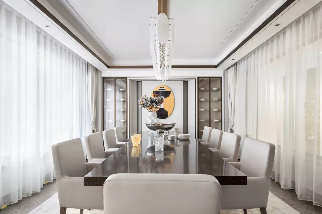 佛山裝修公司現(xiàn)代簡奢風(fēng)格別墅裝修效果圖-餐廳 佛山裝修公司現(xiàn)代簡奢風(fēng)格別墅裝修效果圖-餐廳