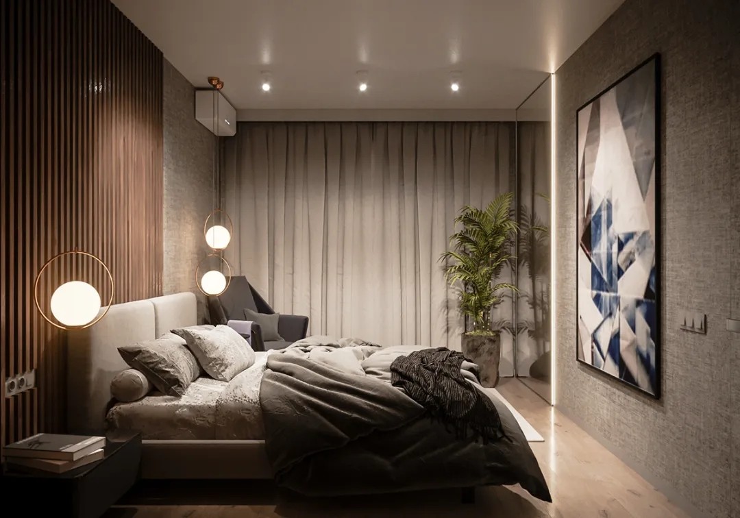 現(xiàn)代簡約風(fēng)格家裝設(shè)計室內(nèi)裝修效果圖-主臥 現(xiàn)代簡約風(fēng)格家裝設(shè)計室內(nèi)裝修效果圖-主臥