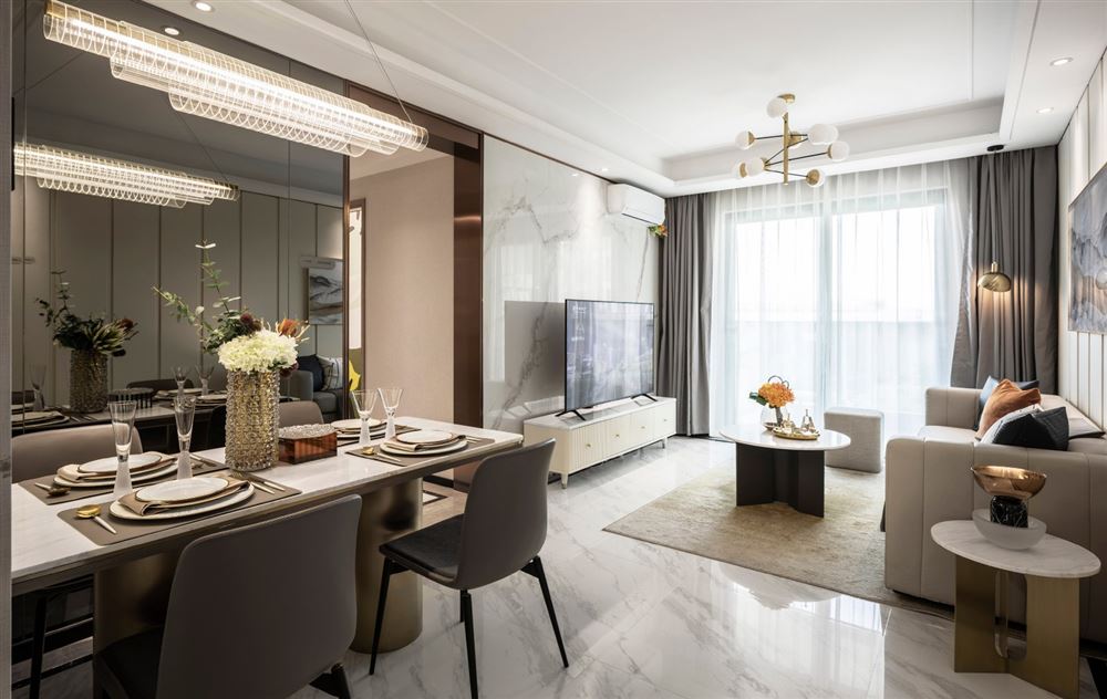 佛山市美的&middot;東樾灣現(xiàn)代簡(jiǎn)約風(fēng)格三居室裝修案例