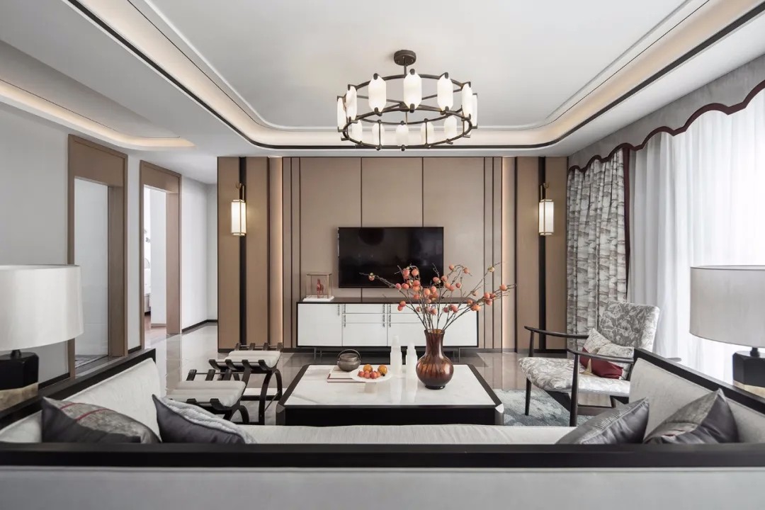 裝修案例新中式風(fēng)格室內(nèi)裝修效果圖-客廳 裝修案例新中式風(fēng)格室內(nèi)裝修效果圖-客廳