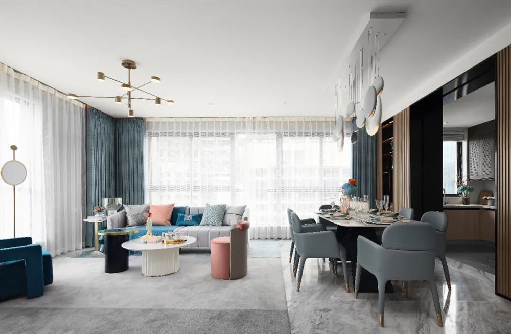 臺州市碧桂園&middot;翰林府輕奢風格三居室裝修案例