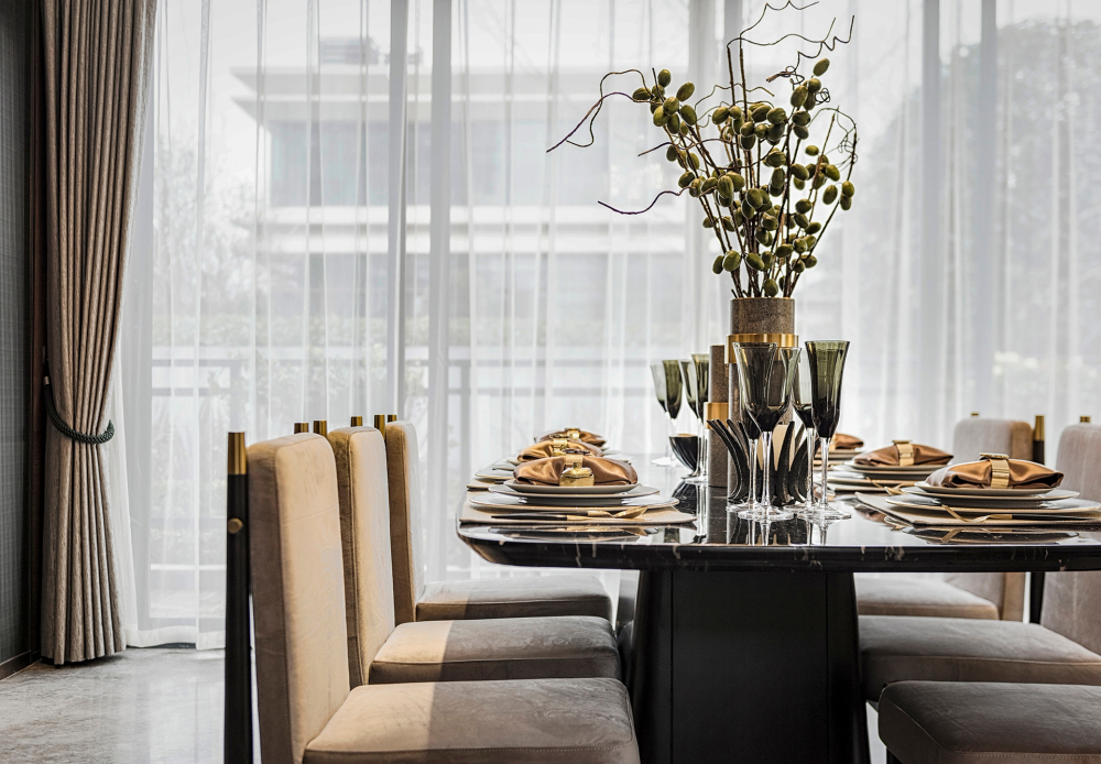 輕奢風(fēng)格別墅設(shè)計(jì)家裝案例-餐廳 輕奢風(fēng)格別墅設(shè)計(jì)家裝案例-餐廳