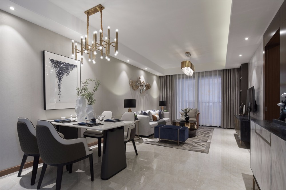 北歐輕奢風格室內(nèi)設計家裝案例-客餐廳 北歐輕奢風格室內(nèi)設計家裝案例-客餐廳