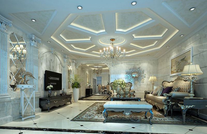 佛山市龍光&middot;玖悅灣歐式風(fēng)格五居室裝修案例