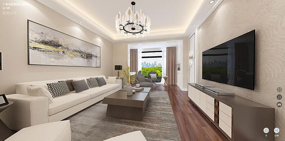 東岸竹園三居100平米-現(xiàn)代簡(jiǎn)約風(fēng)格裝修案例-客廳 東岸竹園三居100平米-現(xiàn)代簡(jiǎn)約風(fēng)格裝修案例-客廳