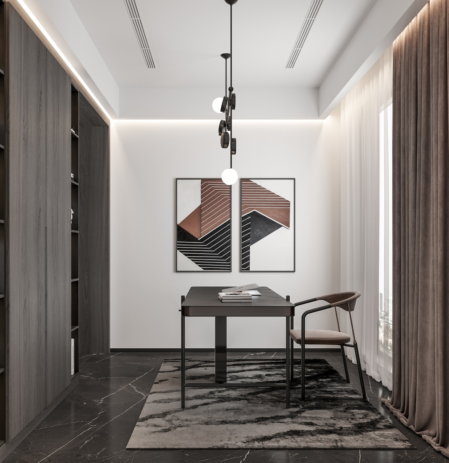 現(xiàn)代風(fēng)格室內(nèi)設(shè)計家裝案例-書房 現(xiàn)代風(fēng)格室內(nèi)設(shè)計家裝案例-書房