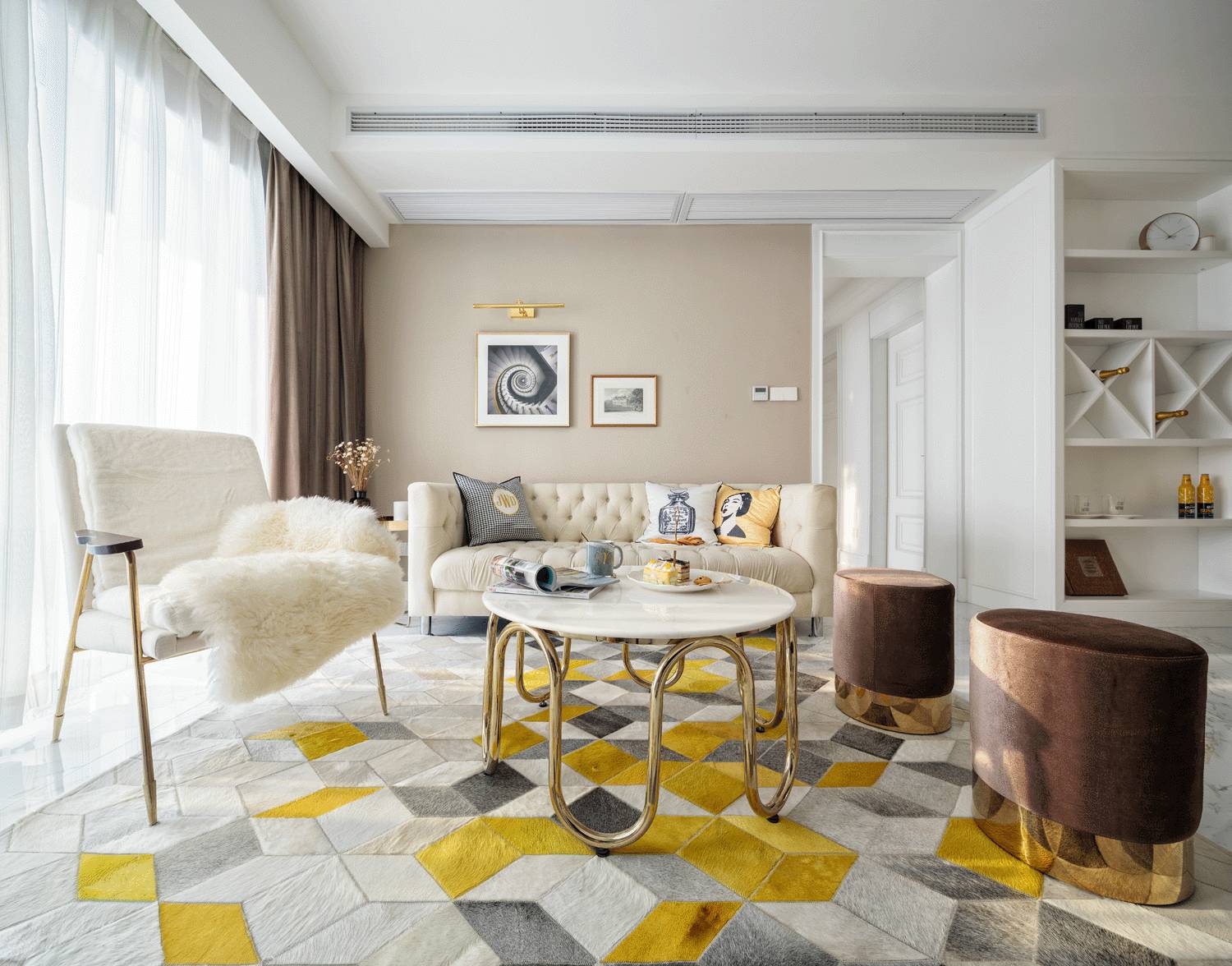 美式輕奢風格家裝設計室內(nèi)裝修效果圖-客廳 美式輕奢風格家裝設計室內(nèi)裝修效果圖-客廳