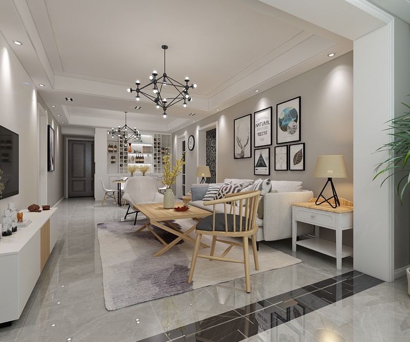 連云港市天順國際花園北歐風格三居室裝修案例